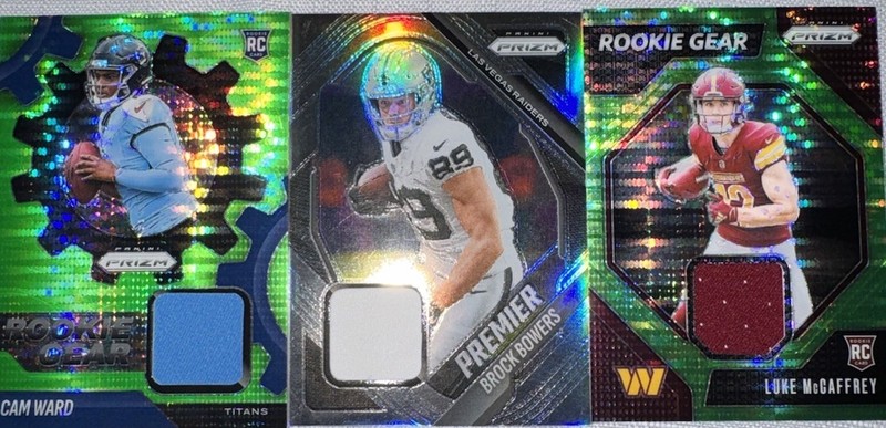 2025 Panini Prizm Rookie Memorabilia Lot Cam Ward Brock Bowers Luke McCaffrey RC
