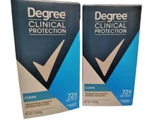 Degree Clinical Protection Antiperspirant, Clean Scent, 1.7oz, BB 7/26, Lot of 4