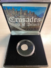 Crusades:Siege of Antioch SILVER Coin 1149-1163 COA & History & Capsule & Box