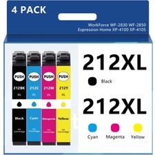 4PACK 212XL T212XL Ink Cartridges For Epson WF-2830 WF-2850 XP-4100 XP-4105