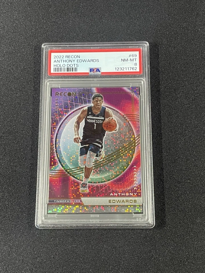 2022-2023 Panini Recon Anthony Edwards Holo Dots #69 PSA 8 SSP Case Hit - Image 3 of 4