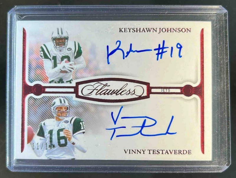 Keyshawn Johnson & Vinny Testaverde 2024 Flawless Dual Auto Ruby #11/15