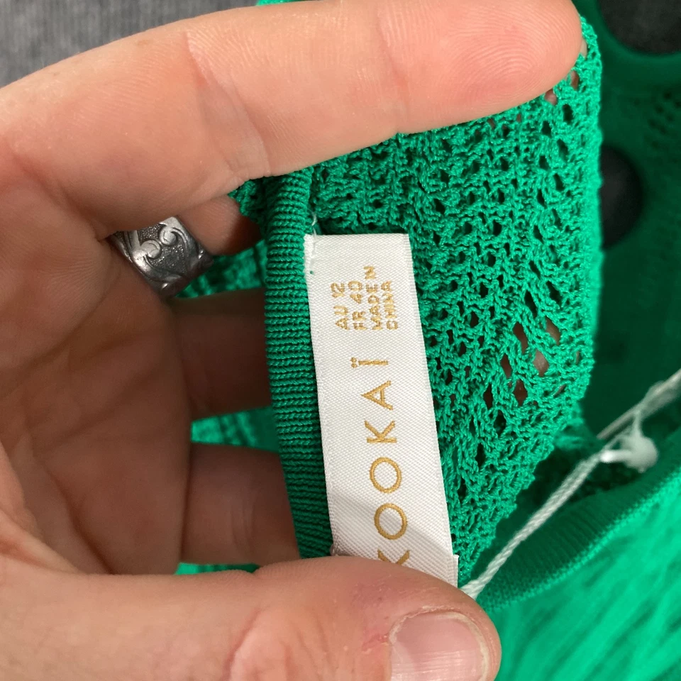 Kookai Dress Womens 12 Green Maxi Backless Crochet Evening Cocktail Party NEW P2 - image 4 of 4