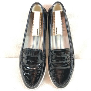 black patent leather penny loafers womens