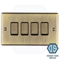 Antique Brass Screwed Switches and Sockets Full Range