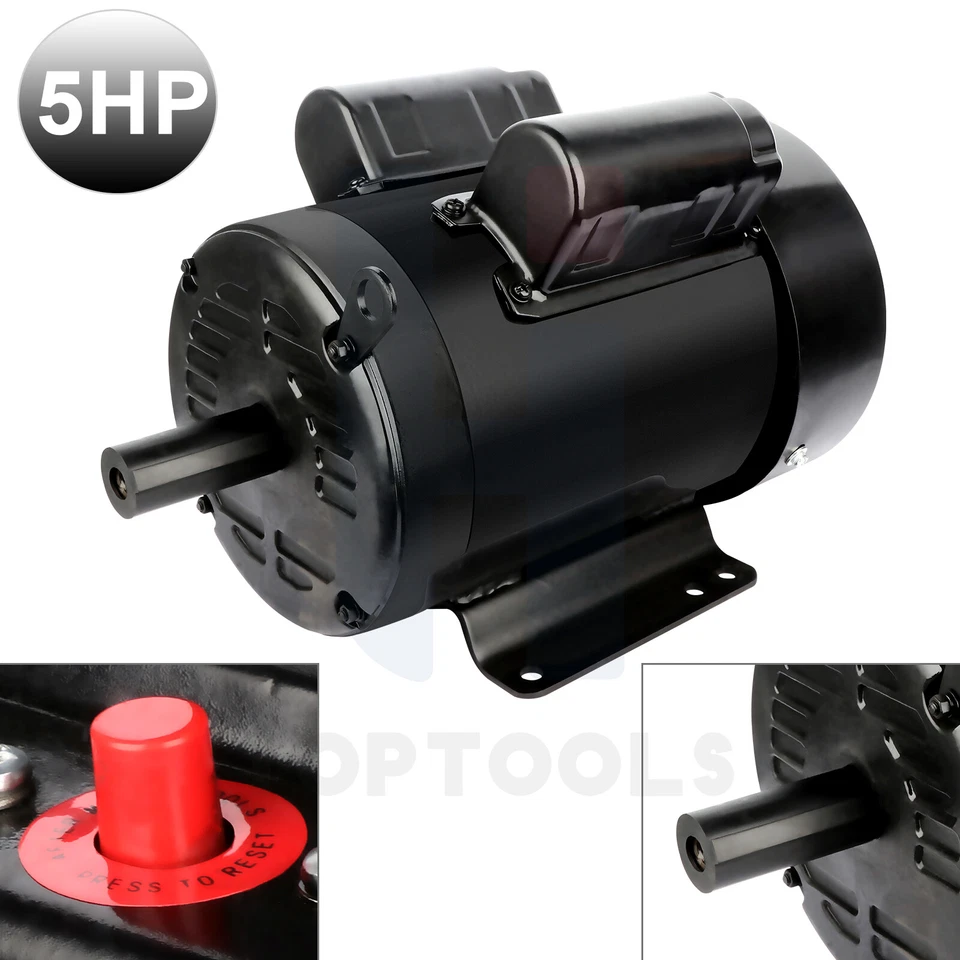 5HP Electric Motor for Air Compressor Single Phase 1750RPM TEFC CW/CCW IP54 - Image 3 of 4