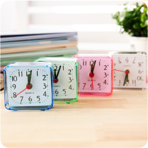 Cute Square Small Alarm Clock Creative Bedroom Office Mini Table Clock Portable - Picture 10 of 14