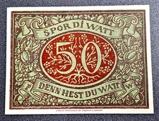 SCHNEVERDINGEN NOTGELD 50 PFENNIG 1921 EMERGENCY MONEY GERMANY BANKNOTE (33771)