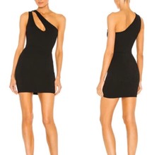 Superdown Nava Asymmetrical Mini Dress in Black Size Medium NWT