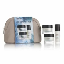 3 PC AHAVA Age Control Trio Full Size Day Cream Night Cream Serum Toiletries Bag