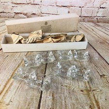 8 vtg Votive Candle Holders Heavy clear Glass