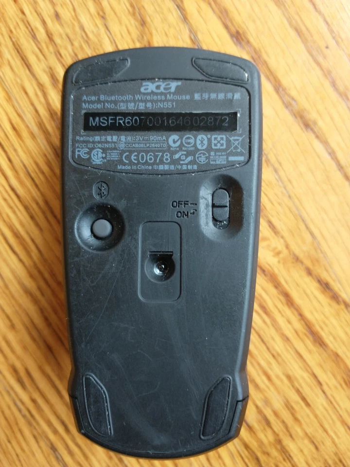 LIMITED FERRARI Acer Bluetooth Wireless Optical Laptop Mouse N551 Black & Red - Image 2 of 3