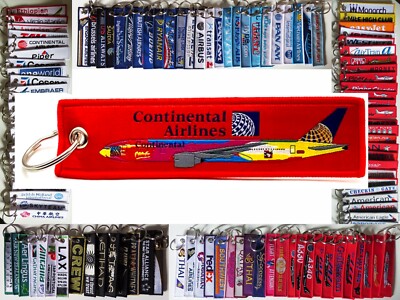Keyring Continental Airlines ''Peter Max'' livery Boeing 777-224ER tag keychain