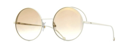 FENDI FF 0343 VK6/E8 Light Brown/White Round Gradient Women's Sunglasses