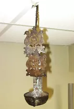 17th-18th Century Primitive Double Cruise/Betty Grease Lamp Doves Deco