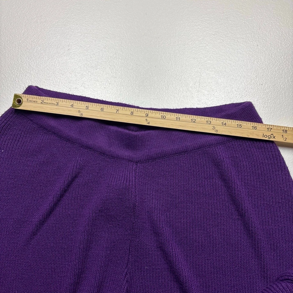 Pantalones Boohoo para mujer XL púrpura acampanado tela acanalada cintura elástica bohemio Foto 4 de 4