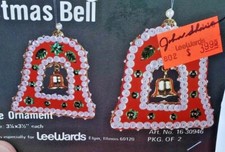LeeWards CHRISTMAS BELL Vintage REAL BELLS Sequin Bead Christmas Ornament Kit