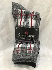 Cuddl Duds Women's Plushfill Super Soft Crew Sock, 6 Pair New