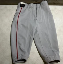 Mizuno Performance Gray Red Piped Short Baseball Pants Mens M New With Tags