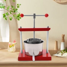 3L Manual Fruit Wine Press - Hand-Press Juicer with Stainless Steel Basket