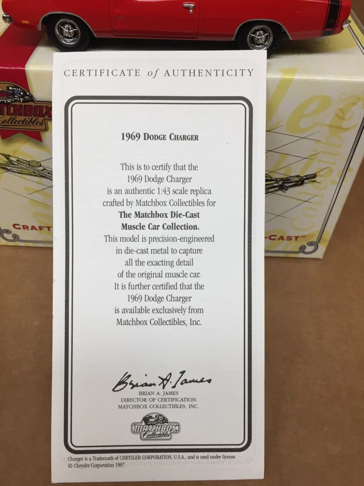 MATCHBOX AMERICAN MUSCLE CAR 1:43 1969 DODGE CHARGER BOXED SPECIAL EDITION YNC10 - Image 2 of 4