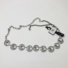 Treska Silver Tone Chain Link Belt 26 inches total length