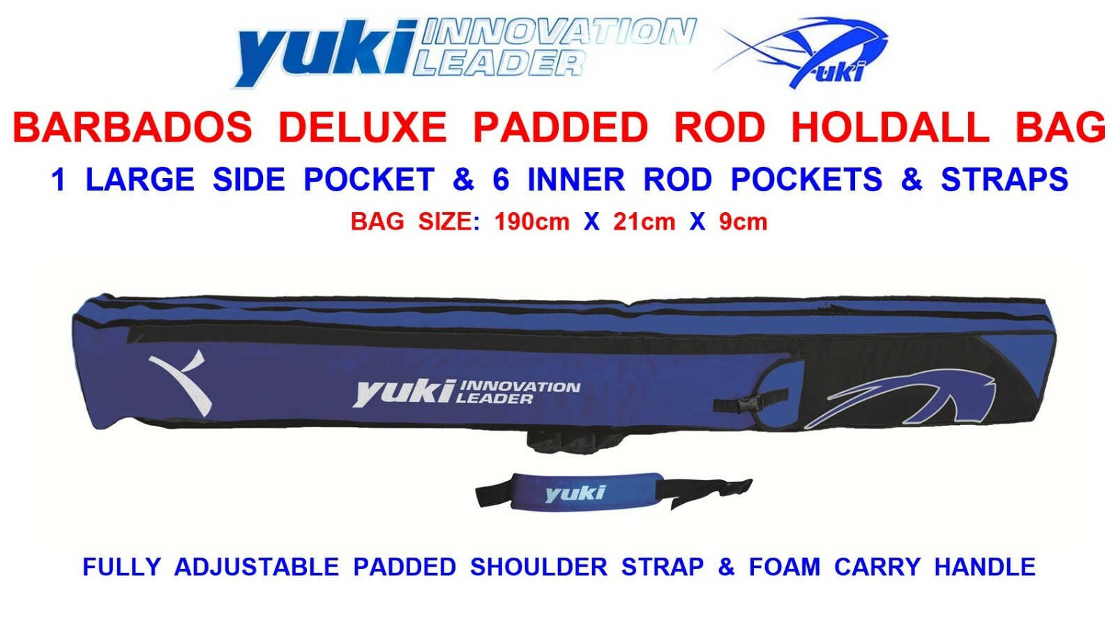 YUKI BARBADOS XL DELUXE PADDED ROD HOLDALL BAG SAIKO ORATA NEOX KENTA PLUS SURF