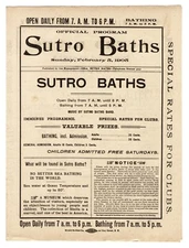 2/5/1905 SAN FRANCISCO SUTRO BATHS BATHHOUSE~RARE ANTIQUE SWIMMING EVENT PROGRAM