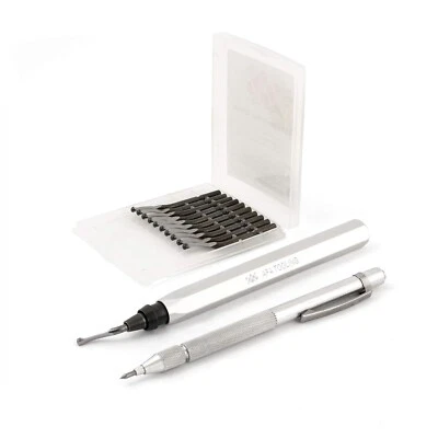 AFA Tooling Deburring Tool with 11 BS1010 Blades & Tungsten Carbide Scribe Set