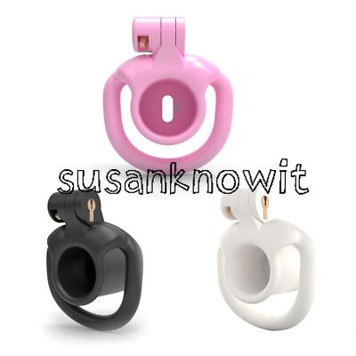 Resin Male Chastity Device Inverted Cage for Men Locking Belt with 4 Rings