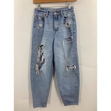 American Eagle Women's Relaxed Mom Distressed Straight Jeans X-Short Size 00