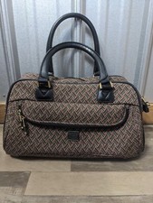 Diane Von Furstenberg DVF Travel Overnight Bag Small Duffle Brown Burgundy.