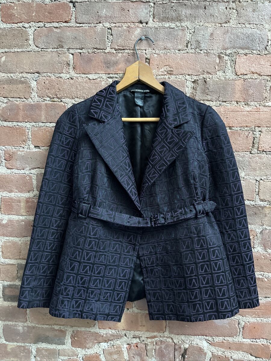 Vintage Vivienne Tam Womens Jacket, Sz 1, Black/Purple Logo Vintage Vivienne Tam Womens Jacket, Sz 1, Black/Purple Logo