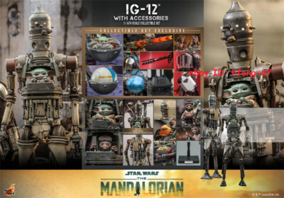 IN STOCK Hot Toys TMS105 Star Wars The Mandalorian IG-12 w/ Accessories & Figure