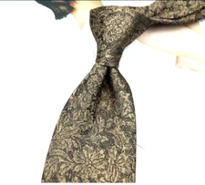 New Classic Paisley Brown JACQUARD WOVEN 100% Silk Men's Necktie Tie