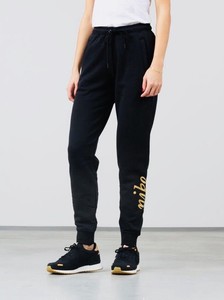 nike sweatpants black and gold