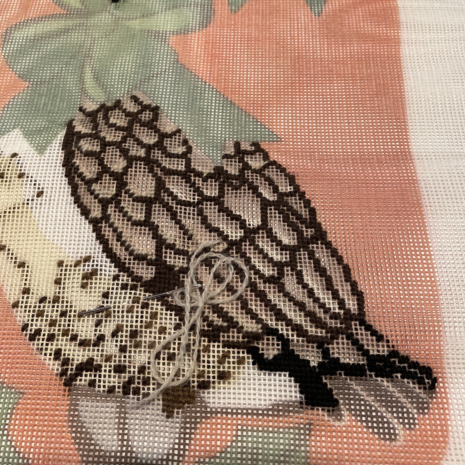 CANDAMAR Needlepoint Christmas Stocking Full 12x17 Kit Canada Goose 15