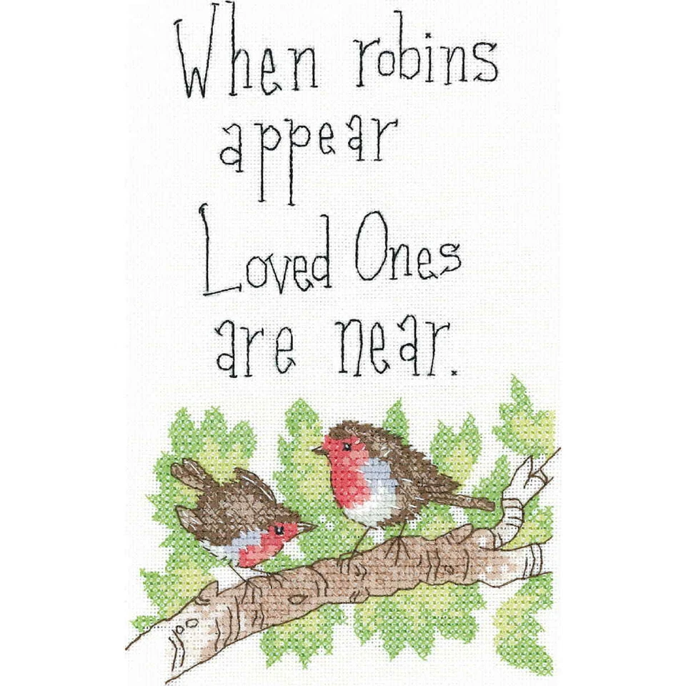 Heritage Kreuzstich Set Zählstoff "Wenn Robins erscheinen", Zählmuster, PURA1455 - Bild 1 von 1