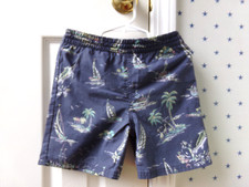 Flaws Boys Ralph Lauren Swim Shorts Size 3T Nautical Vintage Blue Sailboat POLO