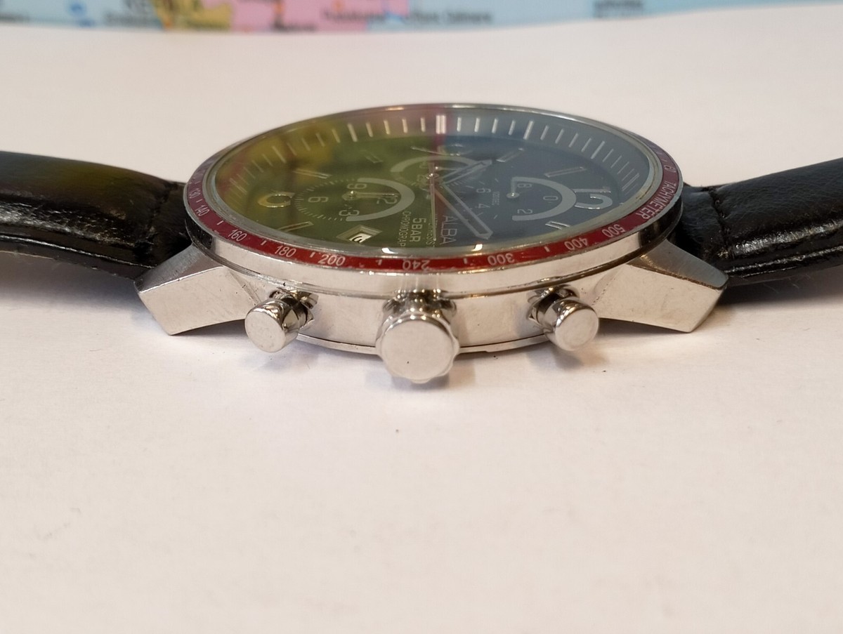 ALBA CHRONOGRAPH QUARTZ YM92-X107 JAPAN MEN'S FULL WORKING ALBA CHRONOGRAPH QUARTZ YM92-X107 JAPAN MEN'S FULL WORKING