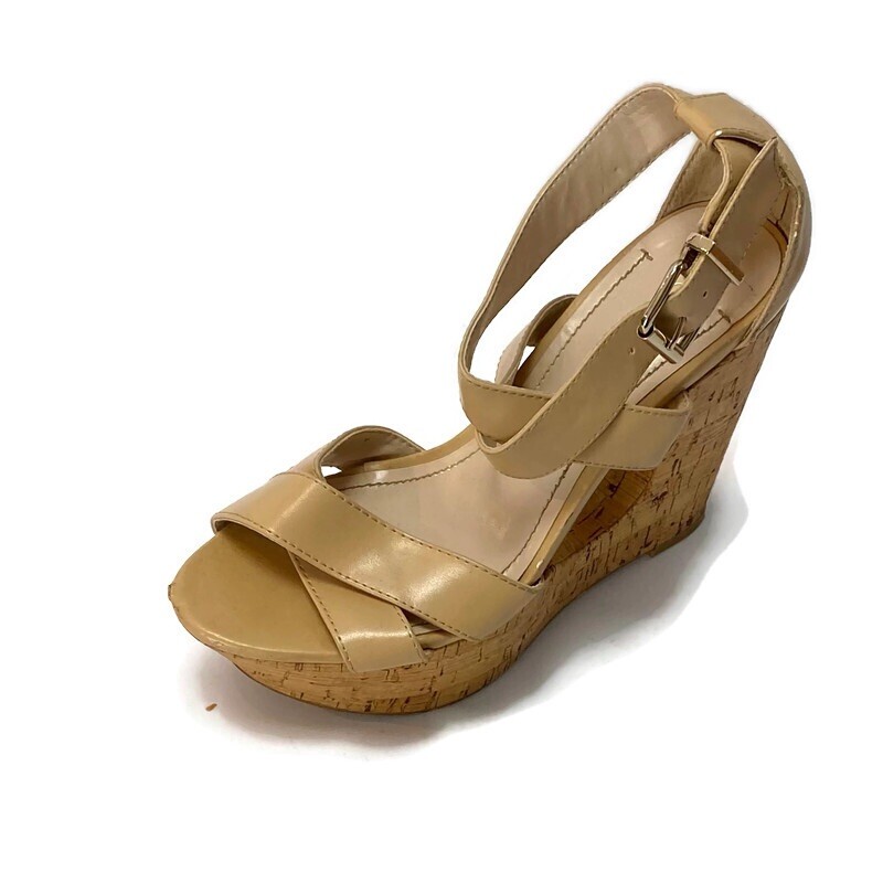 BCBGeneration Beige Strap Cork Platform Sandals S… - image 1