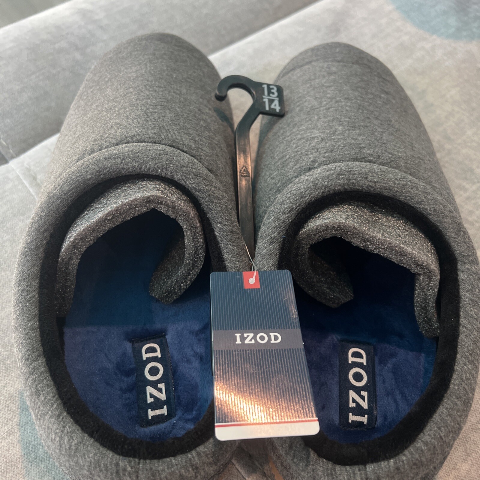 SAOLA Ciabatte uomo Izod grigie slip on suola gomma nuove con etichetta taglia 13 14