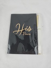 His Vows Black Wedding Book 5.9"x3.9" New Sealed With Pen