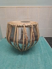 Raro tamburo a mano vintage Baya Tabla Dayan in metallo