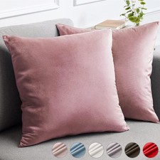 Decorative Pillow Covers 2 Pack 18x18, Velvet, Living Room Accent