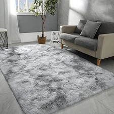 Hutha 4x6 Large Area Rugs for Living Room, Super Soft Fluffy Modern Bedroom 