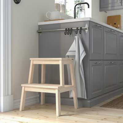 IKEA BEKVÄM Wooden 2-Step Stool – Heavy Duty Step Ladder, 50cm