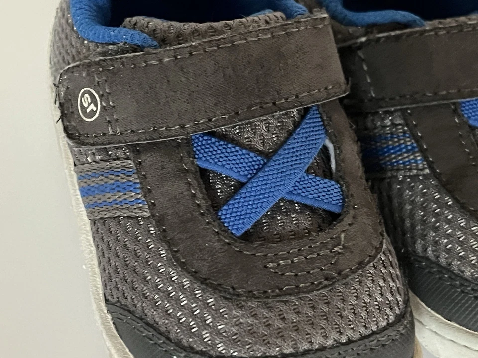 Zapatillas Stride Rite SR Jackson para niños pequeños talla 4,5 gris azul Foto 3 de 4