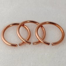 3 Pc Set Solid Pure Copper Minimalist Healing Ring, Handmade, Unisex, Plain