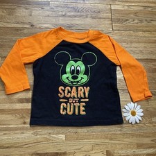 Halloween Disney Mickey Mouse Scary but Cute Long Sleeve Shirt Size 2t